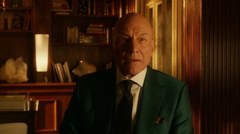 Professor X talking in his study