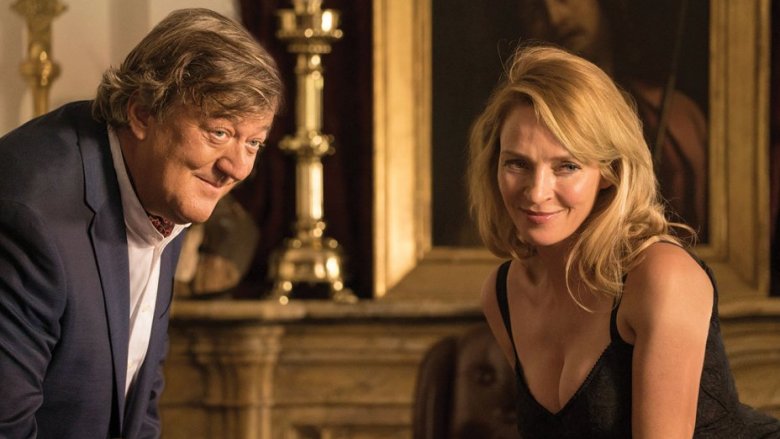 Stephen Fry and Uma Thurman in The Con Is On