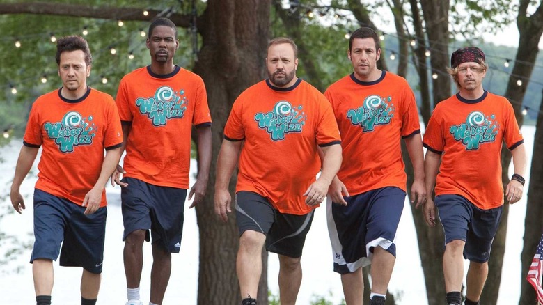 Rob, Kurt, Eric, Lenny, and Marcus walking to competition in 