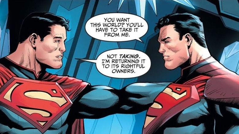 Superman talking to Superman