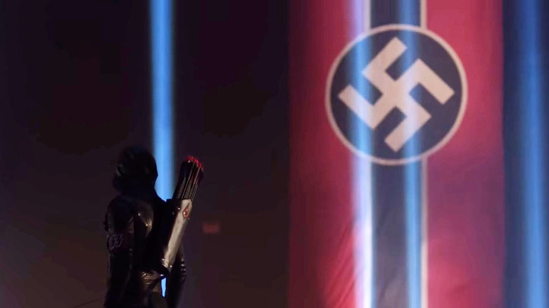 Evil Arrow before Nazi flag