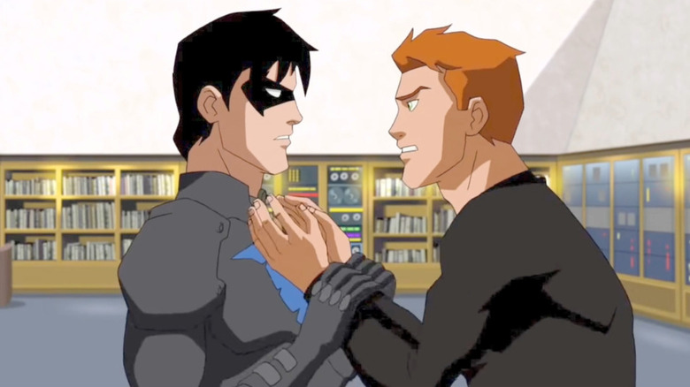 Wally West confronts Dick Grayson