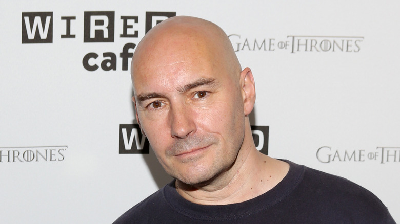 Grant Morrison black shirt 