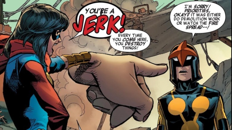 Ms. Marvel and Nova arguing