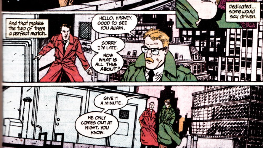 Jim Gordon and Harvey Dent talk, from DC Comics