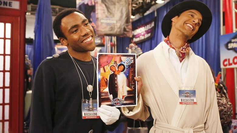 Troy and Abed cosplaying Inspector Spacetime