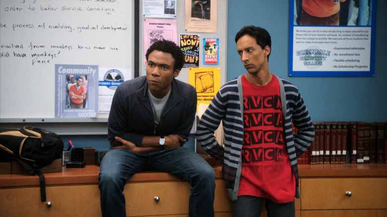Troy and Abed make goofy faces