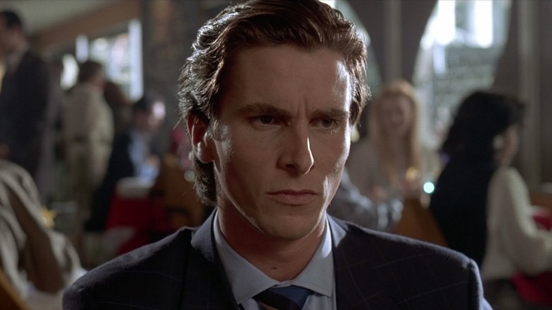 Patrick Bateman makes stern face