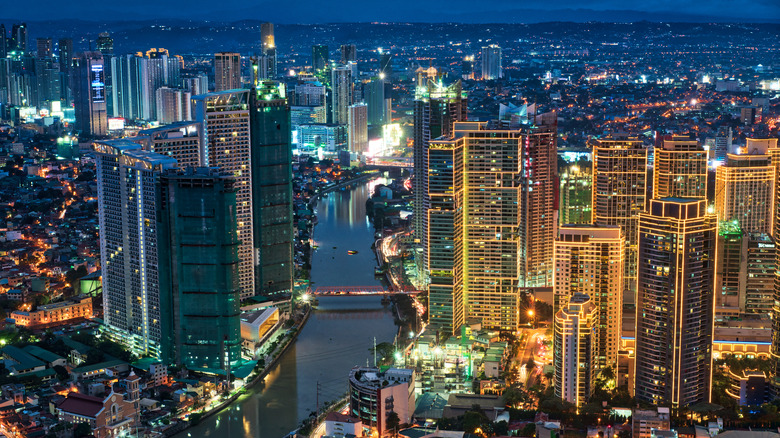 The Manila skyline at night