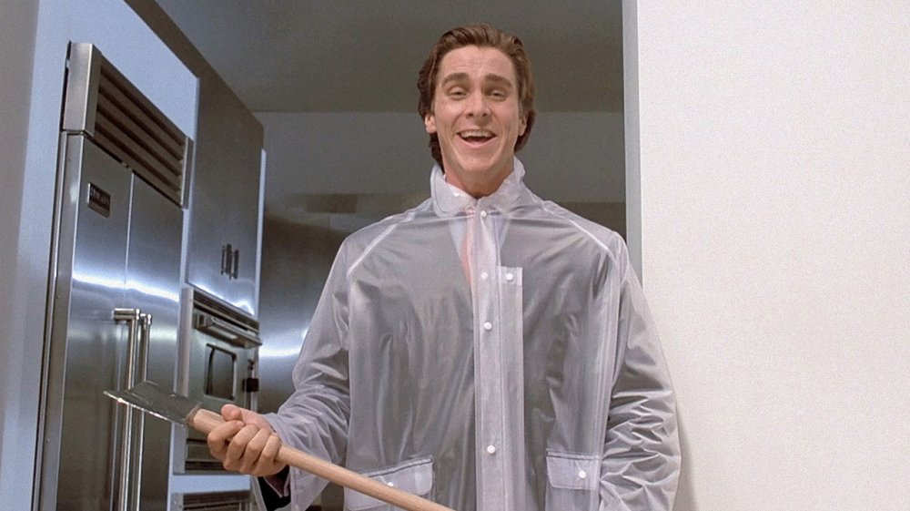 Patrick Bateman holding axe