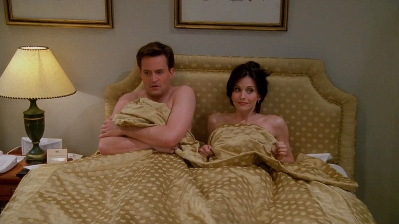 Chandler and Monica in bed