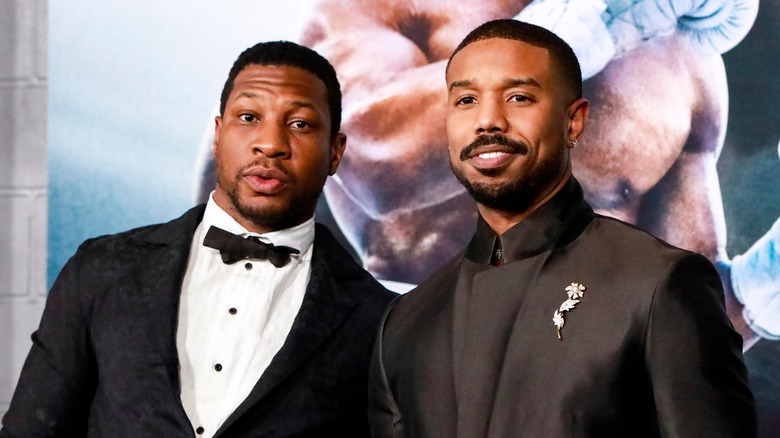 Jonathan Majors and Michael B. Jordan attend event