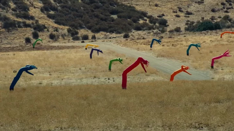 Sky Dancers beside the road