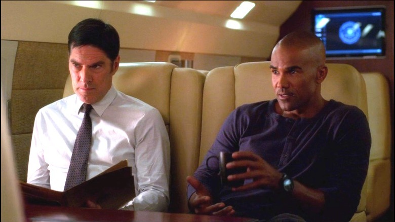 Hotchner white shirt and Morgan