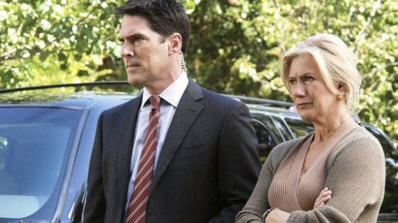 Hotch and Strauss scowling