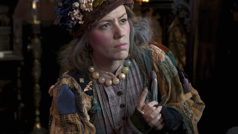 Marisha Ray wears an old woman costume