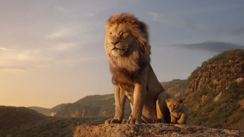 Simba sits atop Pride Rock in "The Lion King"