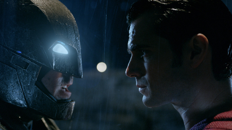 Batman and Superman squaring off