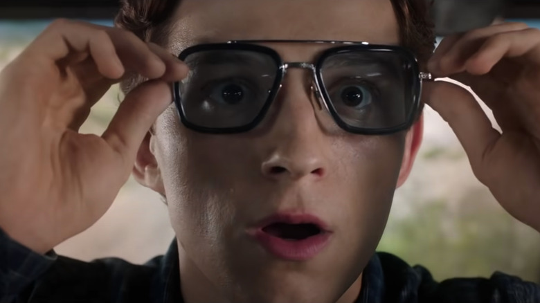 Tom Holland wears glasses as Peter Parker in "Spider-Man: Far From Home"