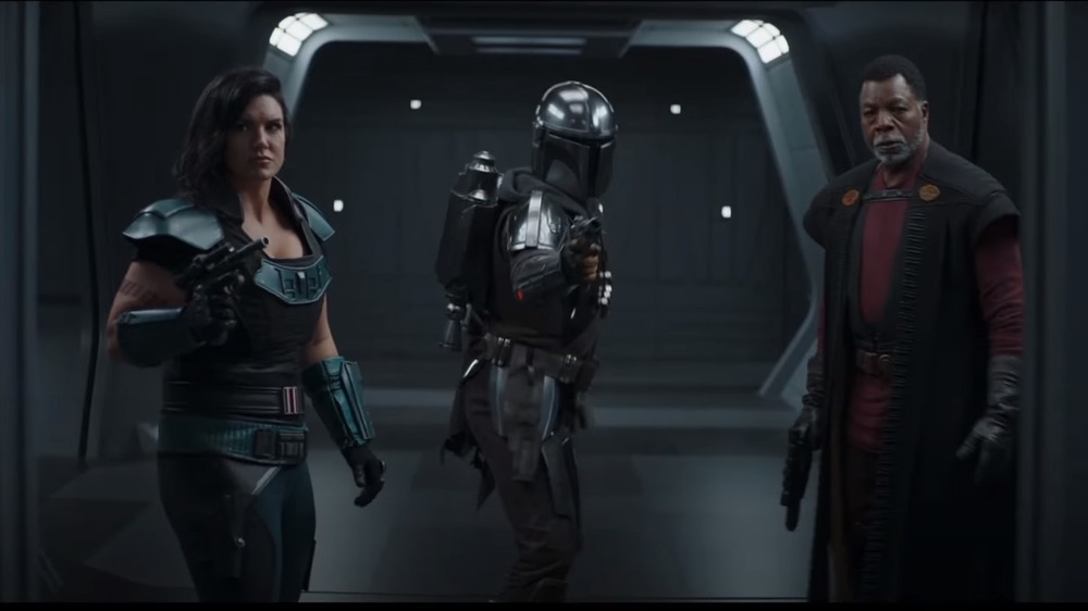 Gina Carano, Pedro Pascal, and Carl Weathers on The Mandalorian