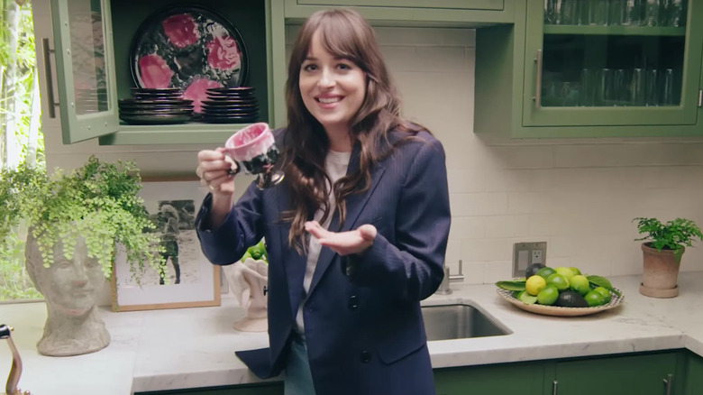 Dakota Johnson in kitchen