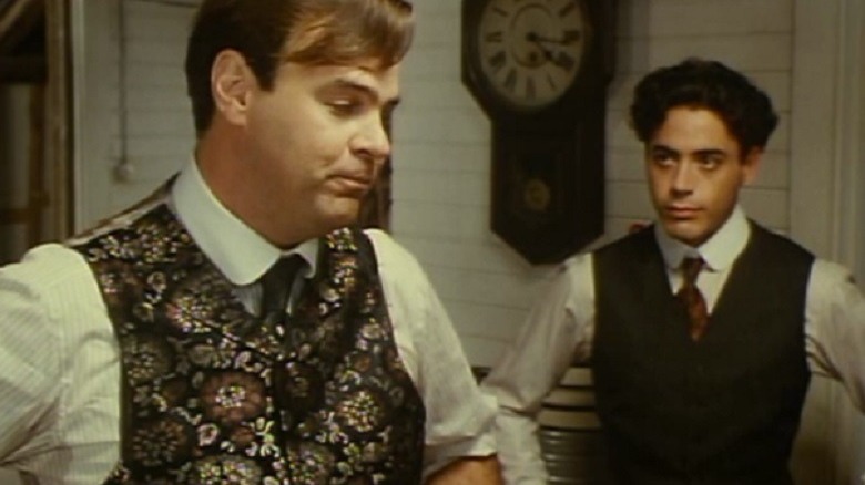 Dan Aykroyd and Robert Downey Jr in Chaplin