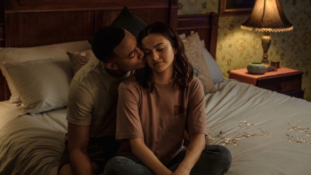 Camila Mendes as Katie and Jessie T. Usher as Adam in Dangerous Lies