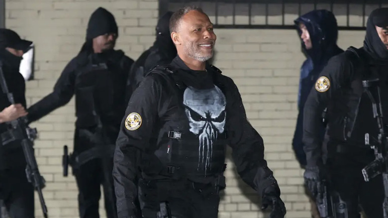 Cop with Punisher uniform 