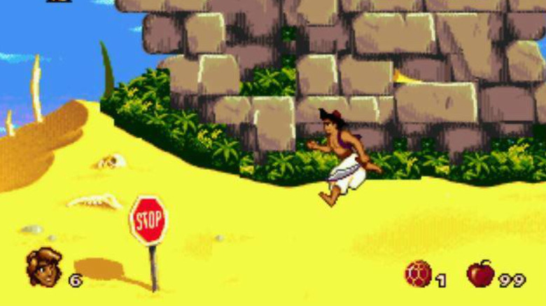 Stop sign in Aladdin game