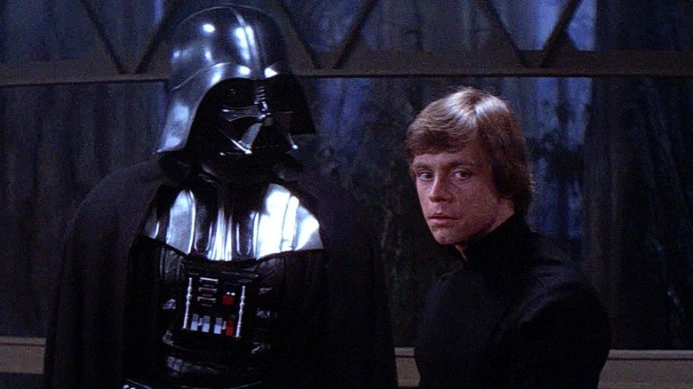 Darth Vader and Luke Skywalker talking