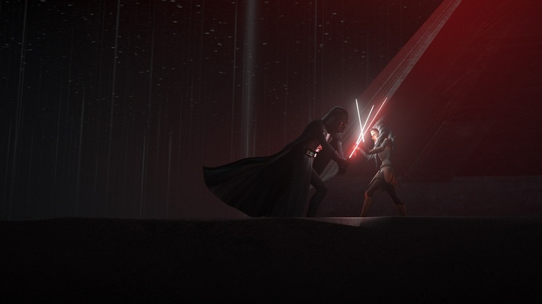 Darth Vader and Ahsoka lightsaber duel