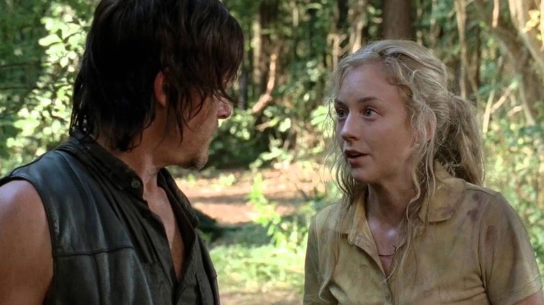 Daryl and Beth in woods