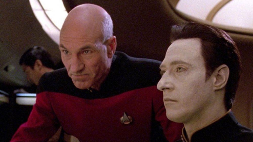 Patrick Stewart and Brent Spiner in Star Trek: The Next Generation