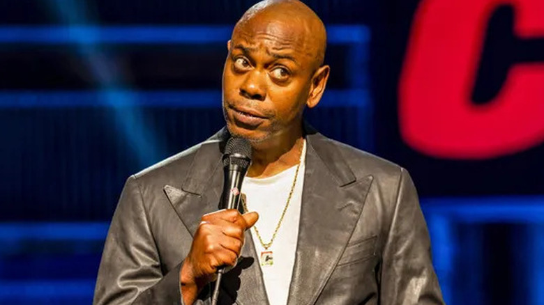 Chappelle telling jokes during "The Closer"