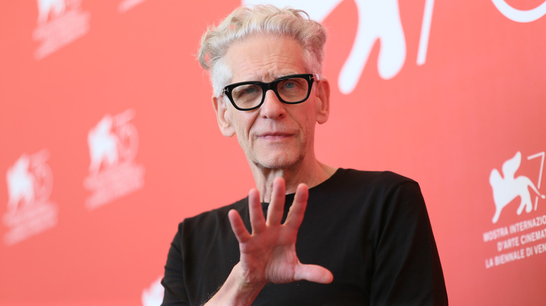 David Cronenberg wearing glasses