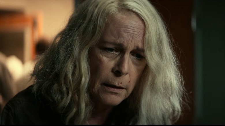 Laurie Strode looking upset