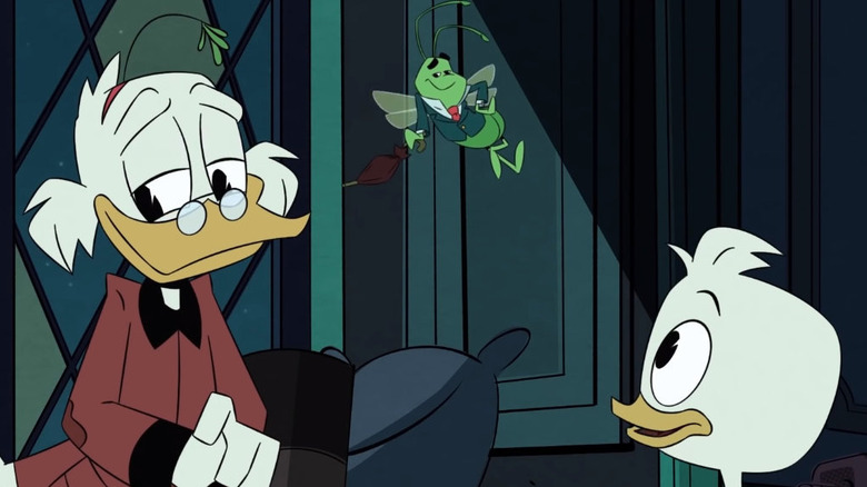 Scrooge McDuck talking to Louie