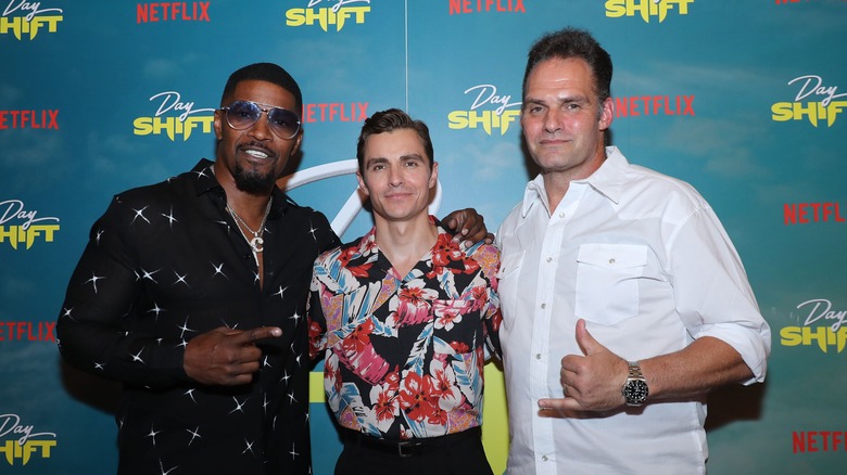 Jamie Foxx, Dave Franco, and J.J. Perry posing