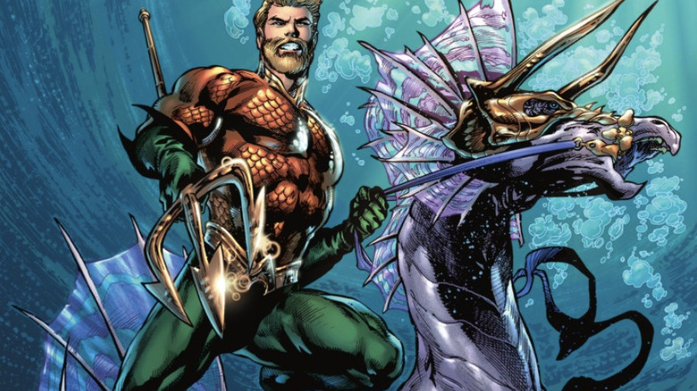 Aquaman riding Storm