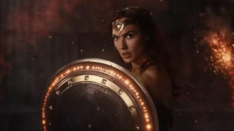 Wonder Woman raises shield