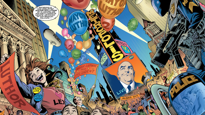 Lex Luthor winning his re-election in Metropolis