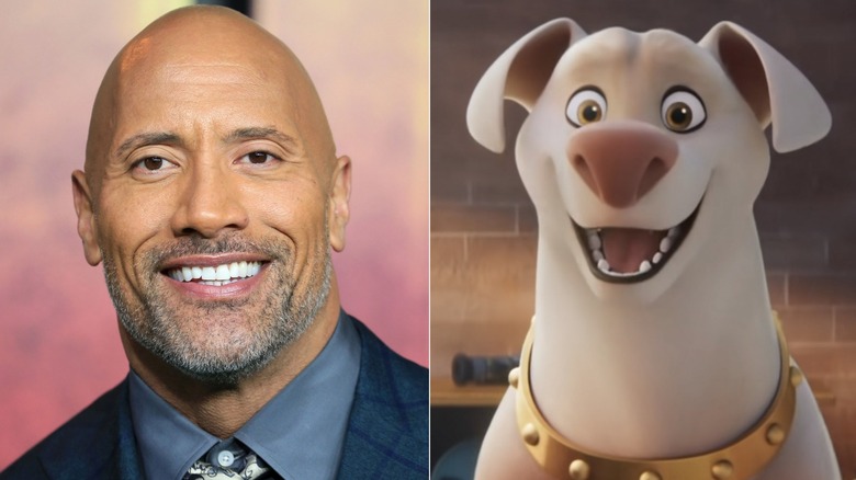 Dwayne Johnson and Krypto side-by-side