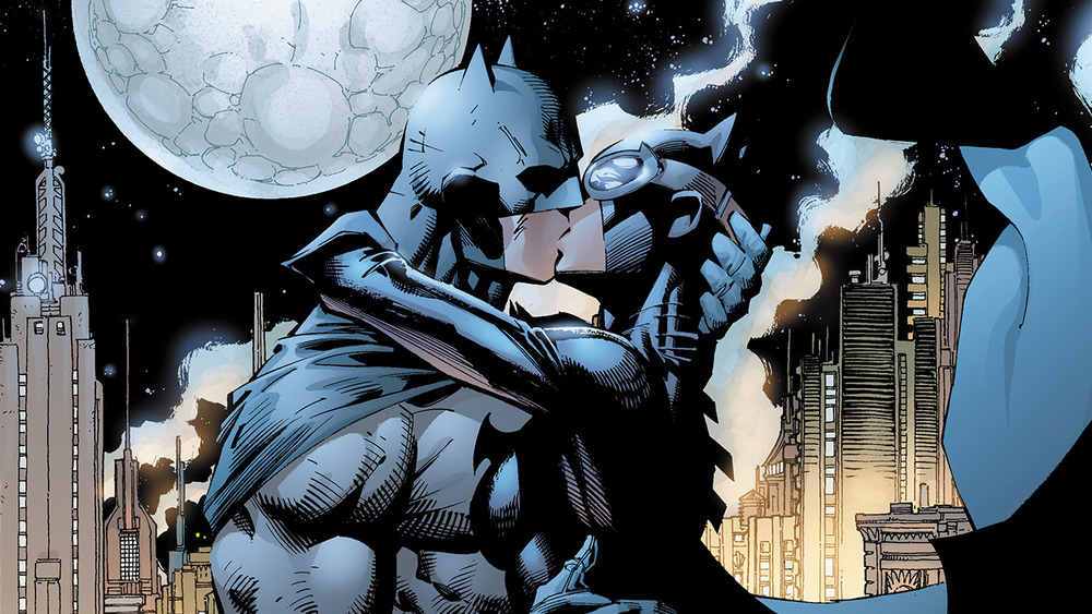 Batman and Catwoman kiss