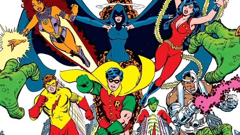 Teen Titans fighting as a team