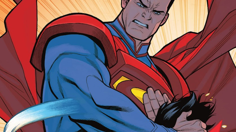 Injustice Superman snapping Ultraman's neck