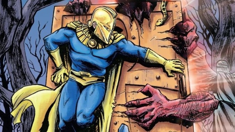 Doctor Fate holding a door