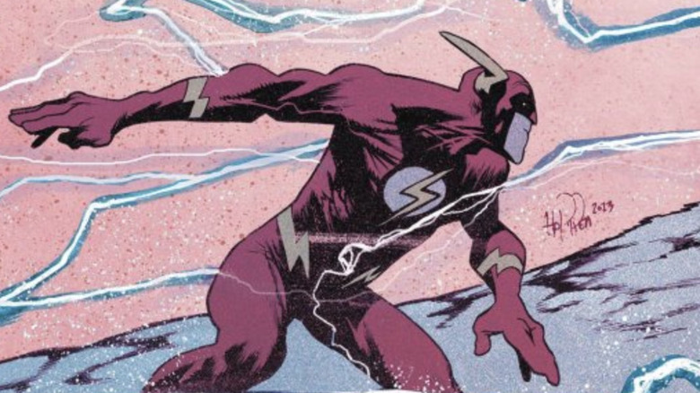 Flash running through the Speed Force