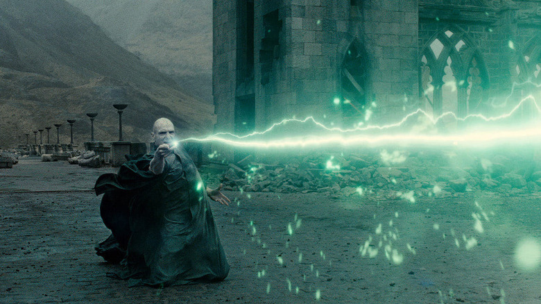 Voldemort casting Avada Kedavra spell