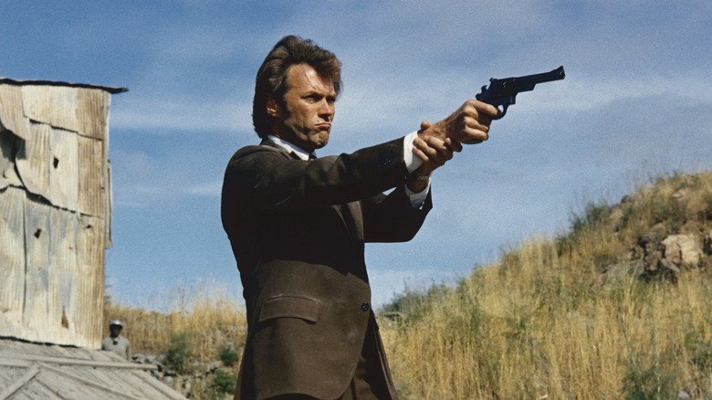 Harry Callahan pointing a gun