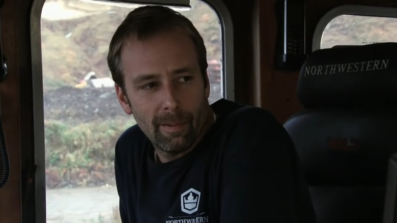 Edgar Hansen sitting in the captain's chair on the F/V Northwestern